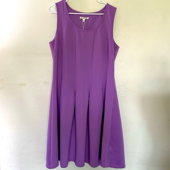 Spense Women Purple Sleeveless Polyester Blend Side Zipper NWT Dress Size 16W - Picture 9 of 15